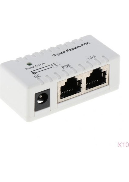 10 Pcs Ethernet Üzerinden Poe White'a Pasif Poe Enjektör Gücü (Yurt Dışından)