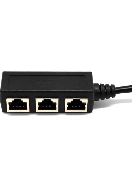 Splitter 1x RJ45 Erkek 3x RJ45 Kadın Adaptörü ile Kablo Düz Kedi 6 Siyah (Yurt Dışından)