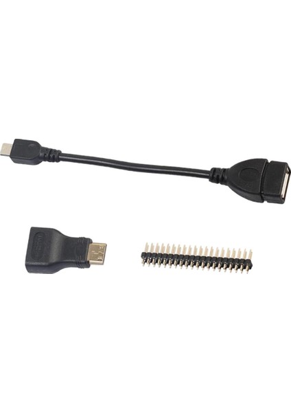 Ahududu Pi Sıfır Kiti Mini HDMI HDMI Adaptörü + Mikro USB Kablosu + Gpıo Başlık (Yurt Dışından)