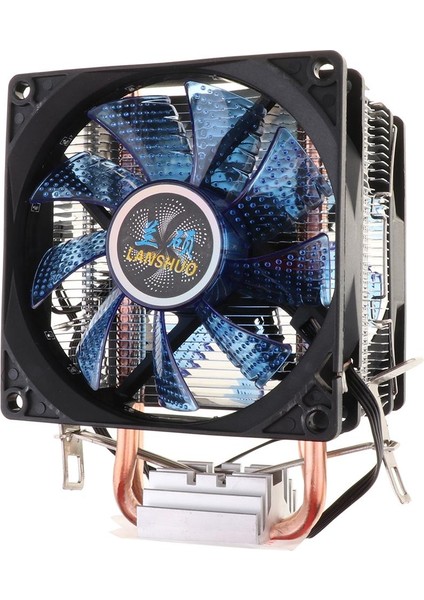 Cpu Soğutucu Heatpipe Sessiz Çift Fan Bilgisayar 12 LED Soğutma Fanı 4pin Mavi (Yurt Dışından)