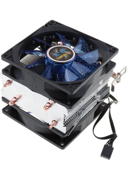 Cpu Soğutucu Heatpipe Sessiz Çift Fan Bilgisayar 12 LED Soğutma Fanı 4pin Mavi (Yurt Dışından)