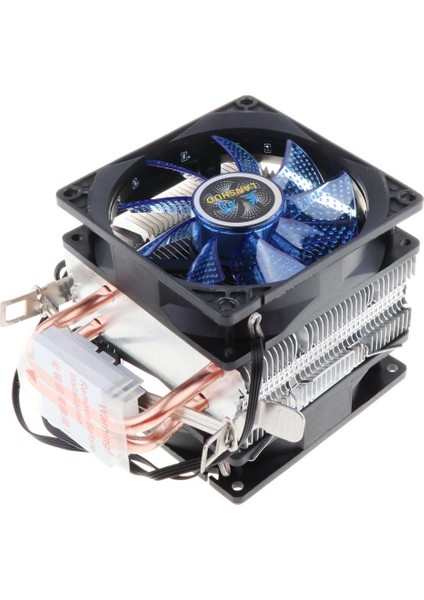Cpu Soğutucu Heatpipe Sessiz Çift Fan Bilgisayar 12 LED Soğutma Fanı 4pin Mavi (Yurt Dışından)
