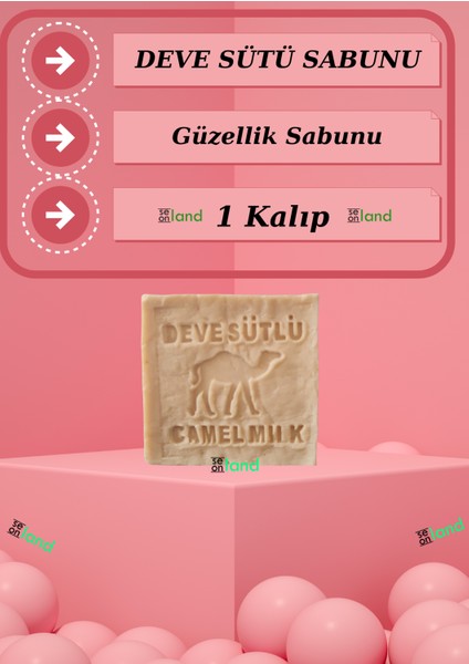 Doğal Deve Sütü Sabunu 120 gr + ( Zengin C Vitamini ve Demir Içeriği Antiaging Sabunu )