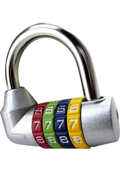 4 Haneli Kombinasyon Asma Kilit Dijital Kod Kilit Kapı Asma Kilit Spor Salonu Gümüş (Yurt Dışından) fiyatları