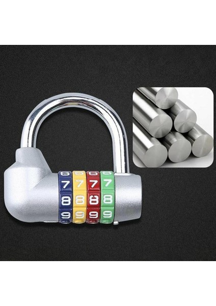 4 Haneli Kombinasyon Asma Kilit Dijital Kod Kilit Kapı Asma Kilit Spor Salonu Gümüş (Yurt Dışından) fırsatları