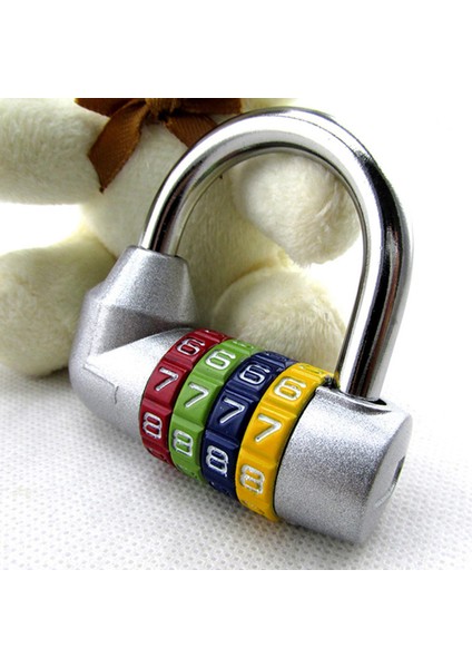 4 Haneli Kombinasyon Asma Kilit Dijital Kod Kilit Kapı Asma Kilit Spor Salonu Gümüş (Yurt Dışından) indirimleri