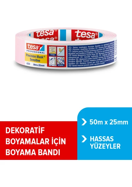 4333 Hassas Yüzeyler Için Keskin Kenar Maskeleme Bandı 25MM