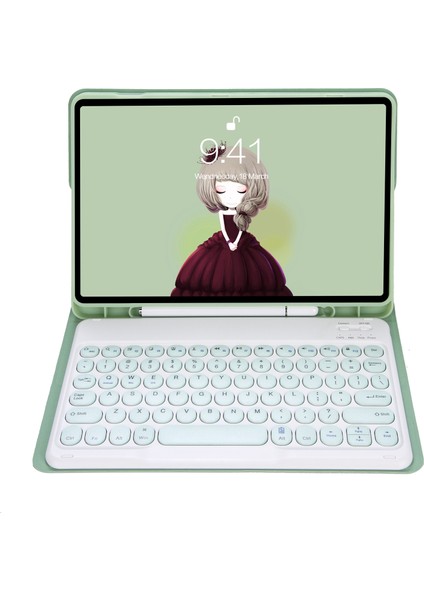 Galaxy Tab S6 10.4 Için Darbeye Dayanıklı Tablet Kılıfı - Açık Yeşil (Yurt Dışından) modelleri