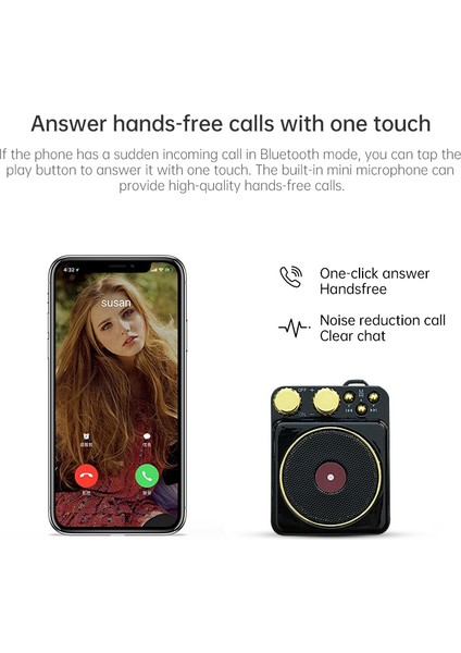 Mini Taşınabilir Bluetooth Hoparlör - Yeşil (Yurt Dışından)