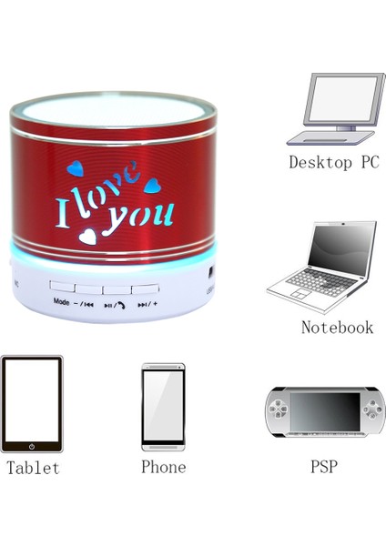 Mini Taşınabilir Bluetooth Hoparlör - Kırmızı (Yurt Dışından)