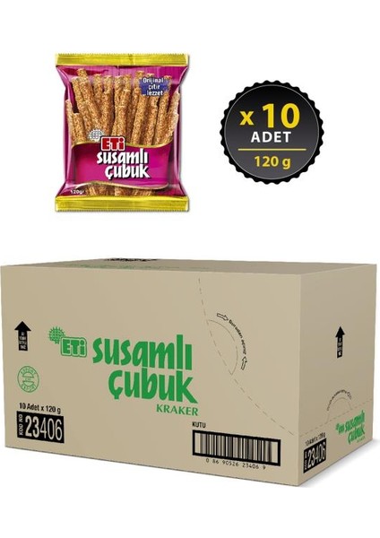 Susamlı Çubuk Kraker 120 G x 10 Adet