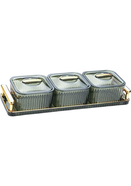 Dayanıklı Bölünmüş Servis Tabakları Tatlı Bölünme Tabak Meyve Atıştırmalıkları 3 Izgara ile Yeşil Servis (Yurt Dışından) fırsatları