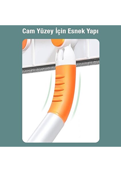 120CM Uzayıp Kısalabilen Teleskopik Mikrofiber Cam Silme Aparatı, Sağlam Bükülebilir Fırça