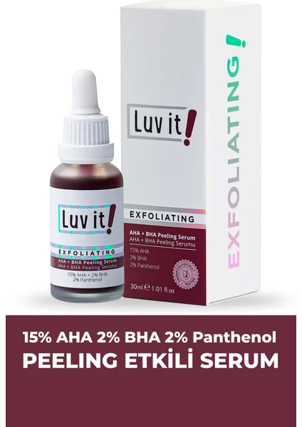 Luv it! Canlandırıcı ve Cilt Tonu Eşitleyici Aha + Bha Peeling Serum 30 ml