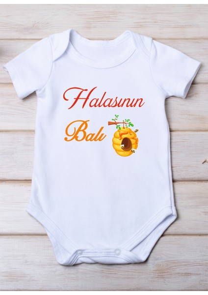 Halasının Balı Baskılı Pamuk Bebek Zıbını