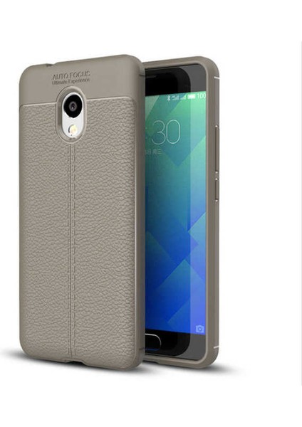 Meizu M5S Kılıf Deri Görünümlü Renk Atmayan Dayanaklı Silikon Kapak (Niss)