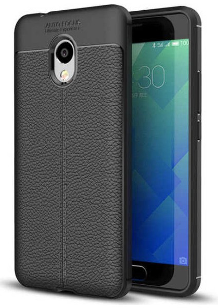 Meizu M5S Kılıf Deri Görünümlü Renk Atmayan Dayanaklı Silikon Kapak (Niss)