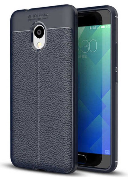Meizu M5S Kılıf Deri Görünümlü Renk Atmayan Dayanaklı Silikon Kapak (Niss)