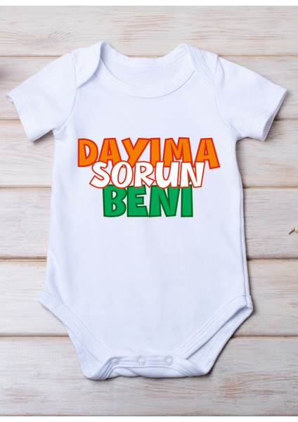 Dayıma Sorun Beni Baskılı Pamuk Bebek Zıbını