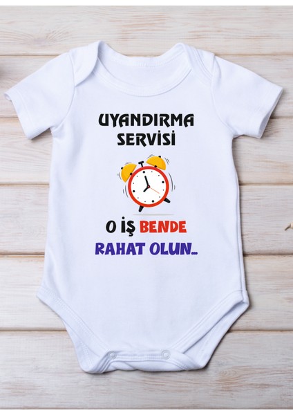 Uyandırma Servisi Baskılı Pamuk Bebek Zıbını