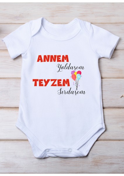 Annem Yoldaşım Teyzem Sırdaşım Baskılı Pamuk Bebek Zıbını