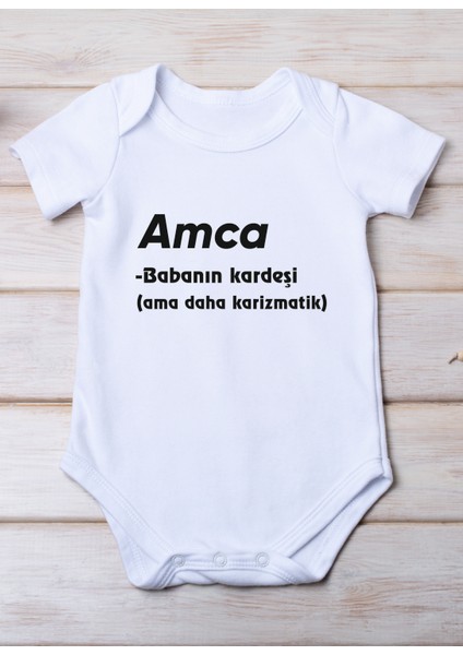 Amca Baskılı Pamuk Bebek Zıbını