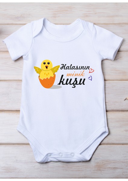 Halasının Minik Kusu Baskılı Pamuk Bebek Zıbını