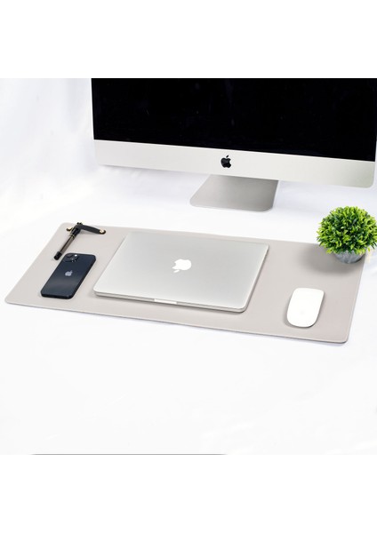 Gri Pu Deri Ofis Masa Matı Laptop Sümen Takımı Geniş Mouse Pad fiyatları