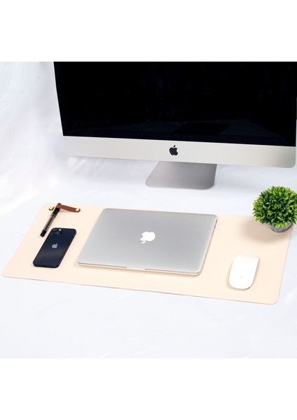Krem Renk Pu Deri Ofis Masa Matı Laptop Sümen Takımı Geniş Mouse Pad fiyatları