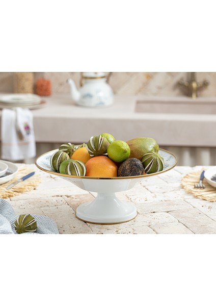 Toile Botanical Emaye Meyvelik 32 cm Koyu Mavi-Beyaz
