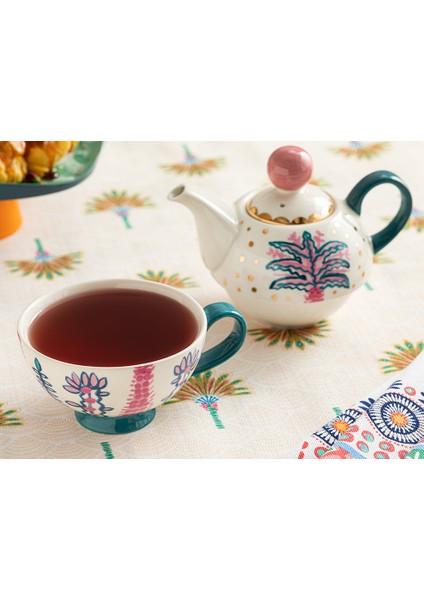 English Home Love Wish New Bone China Demlık Seti Pembe - Mavi 400 ml