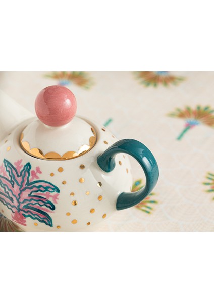 English Home Love Wish New Bone China Demlık Seti Pembe - Mavi 400 ml