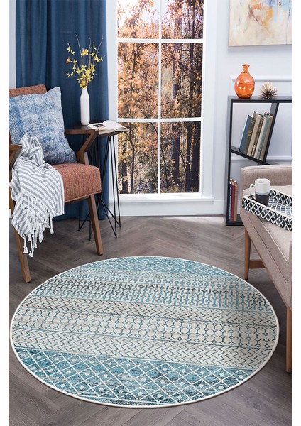 Makine Dokuması Pamuklu Dokuma ve Kaymaz Taban, Şönil , Yüksek Kalite, Uzun Ömürlü ,ince Yıkanabilir ,dekoratif Modern Yuvarlak Oda Halısı,kilim