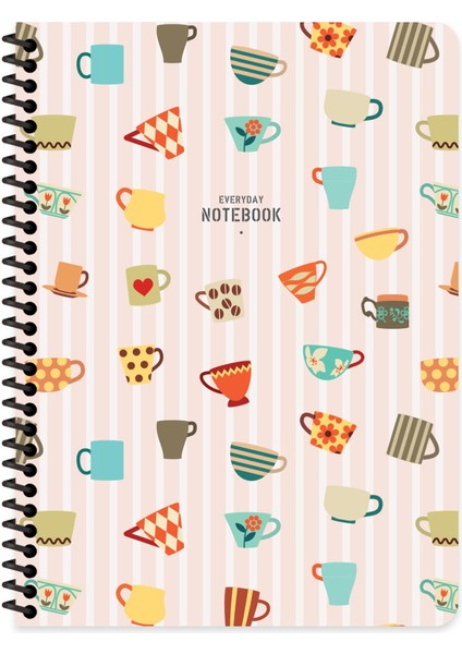 16.5X22.5 Çizgili Defter Coffee - Pembe