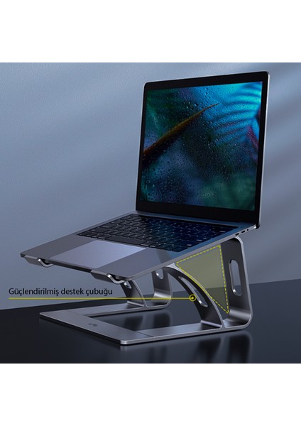 Macbook Pro 14.2 Inç Uyumlu Yükseltici Tutucu Notebook Altlığı Alüminyum Ultra Sağlam Stand