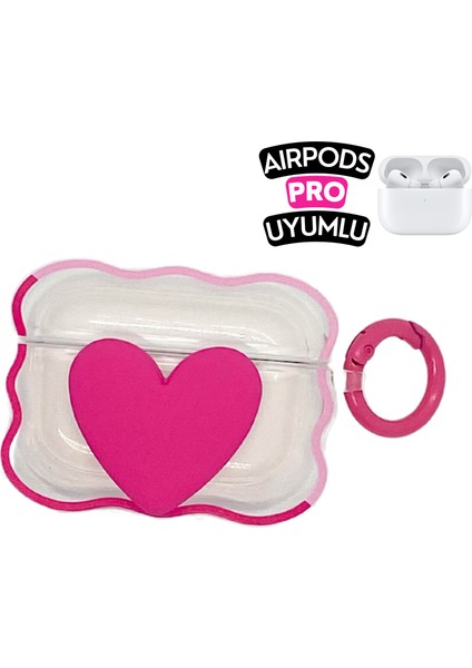 Airpods Pro Uyumlu Dalga Tasarım Kalpli Şeffaf Kılıf, Darbe Emici Premium Kılıf fiyatları