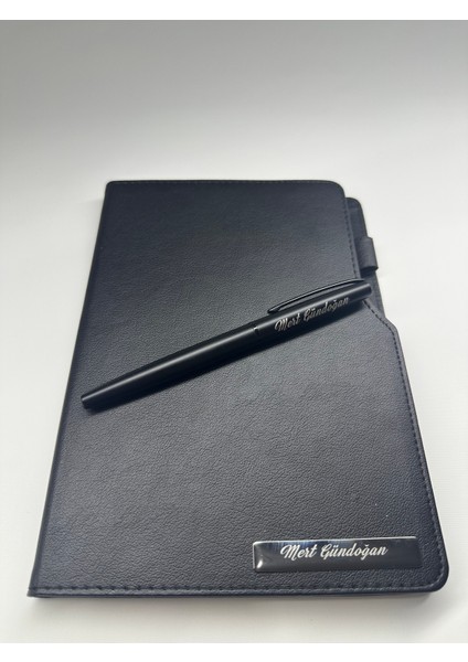 Isme Veya Kişiye Özel Siyah Ajanda Defter (Kalem Dahil Değildir) modelleri