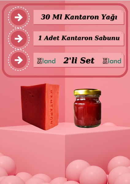 Organik Hakiki Kırmızı Kantaron Yağı 30ml + Kantaron Sabunu (Cilt Lekeleri+Yanıkk Sivilcee Izi)2li Set modelleri