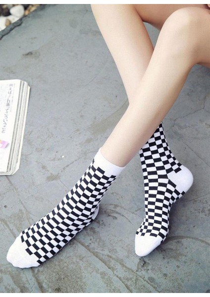 Black Arden Socks Dama Desenli Unisex Kolej Çorap 5 Çift