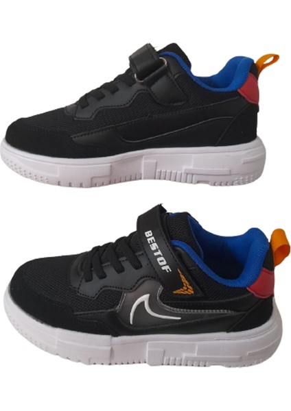 Bestof Siyah-Beyaz Cırtlı Çocuk Sneaker BEST526322 fiyatları