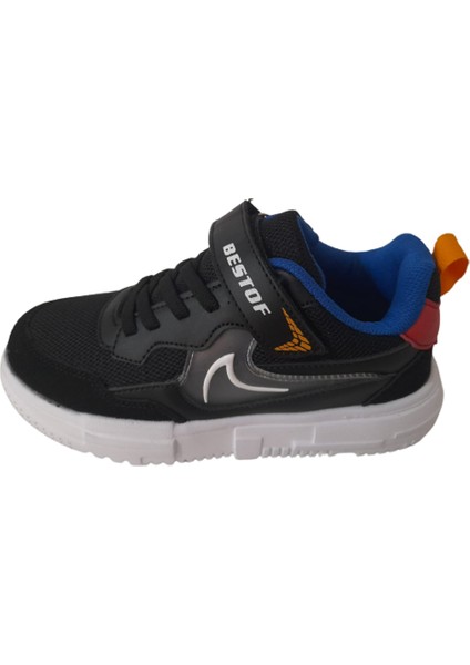 Bestof Siyah-Beyaz Cırtlı Çocuk Sneaker BEST526322 modelleri