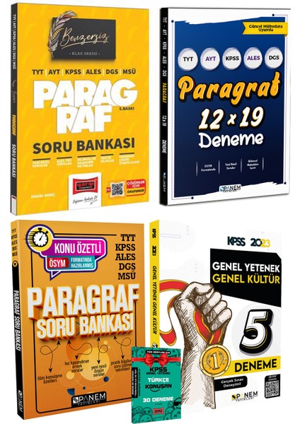 Paragraf Sb + Panem Paragraf Deneme + Panem Paragraf Sb + Genel Yetenek Genel Kültür 5D + KPSS Türkçe 30D