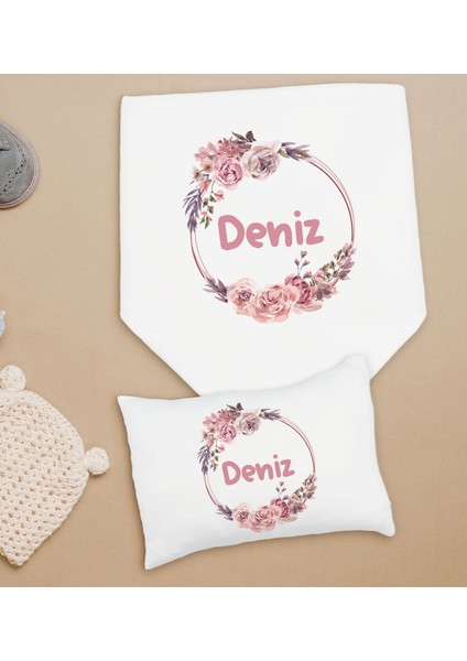 Kişiye Özel Isimli Bebek Battaniye ve Yastık Hediye Seti, Yeni Doğan Bebek Hediyesi, Bebek Uyku Seti-21