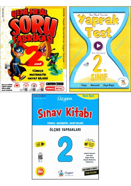 + 5 Renk + Üçgen 2.Sınıf Soru Fabrikası + Yaprak Test + Sınav Kitabı 3 Kitap