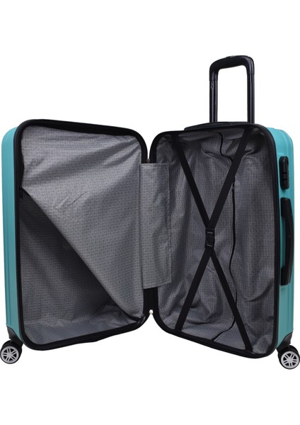 3'lü Valiz Seti Elatae Valiz Büyük - Orta Boy ve Makyaj Turkuaz 1020 indirimleri