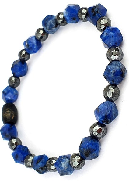 Lapis ve Hematit Taşlı Doğal Taş bileklik