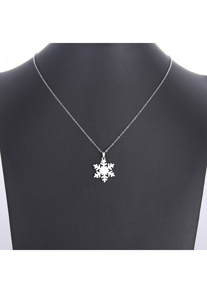 Titanyum Paslanmaz Çelik " Kar Tanesi " Kolyesi ( Gümüş ) fiyatları