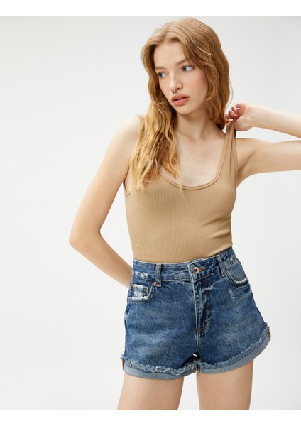 Basic Crop Atlet U Yaka Fitilli