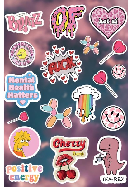 Aşko Kuşko Laptop Sticker Seti (18 Adet)