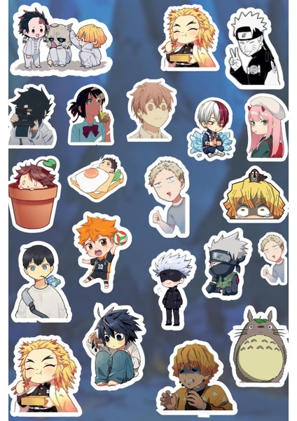Karışık Anime Laptop Sticker Seti (21 Adet)